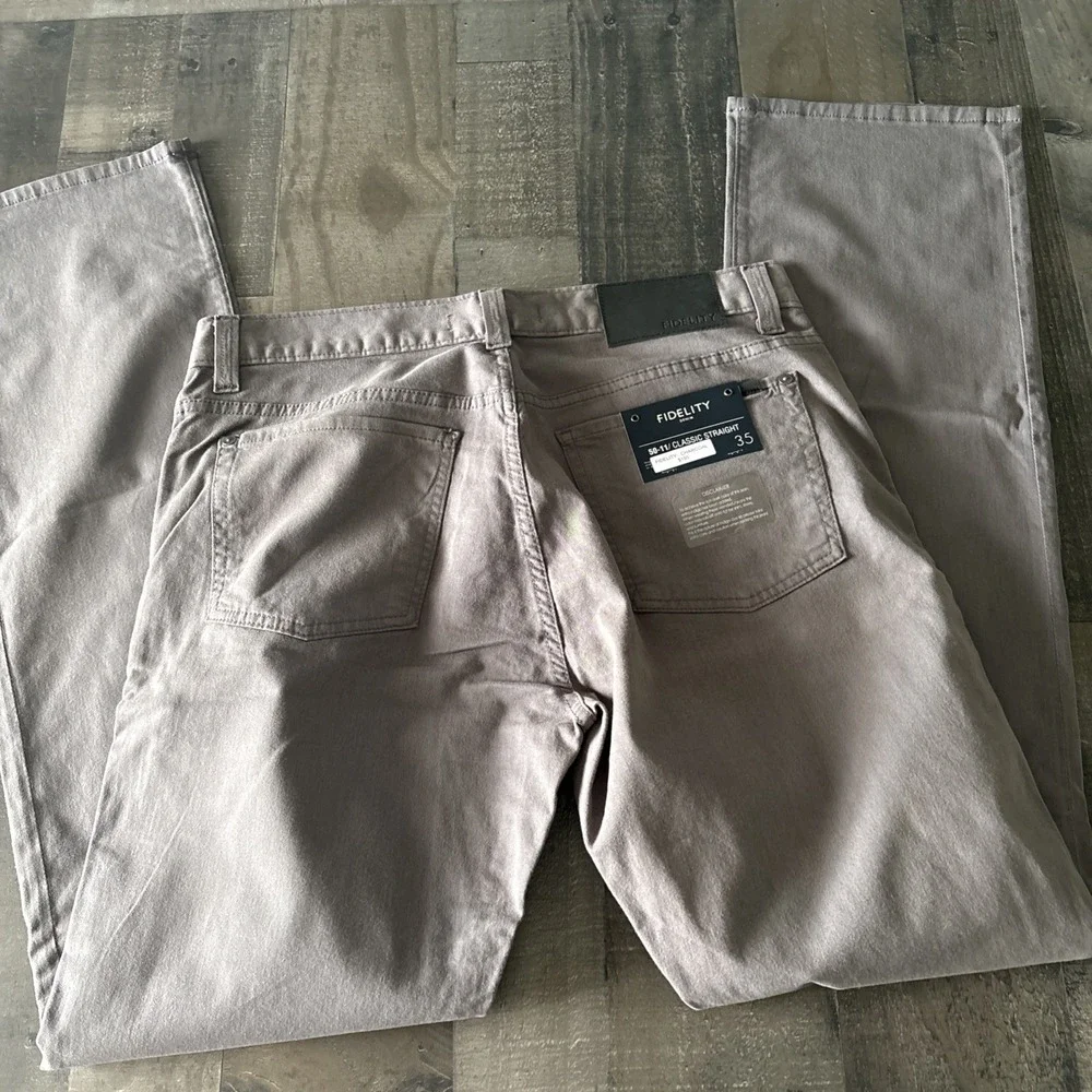 Fidelity Denim Classic Straight Pants Havana Twill size 35 Charcoal Gray NWOT - Picture 12 of 12